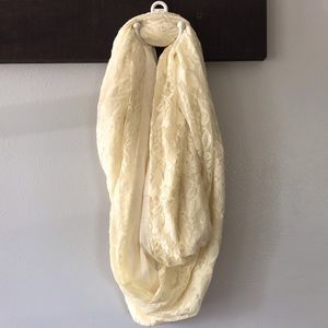 Cream lace infinity scarf